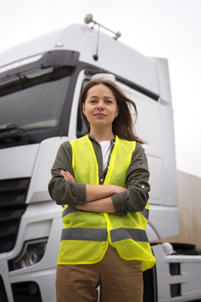 medium-shot-professional-female-driver-outdoors